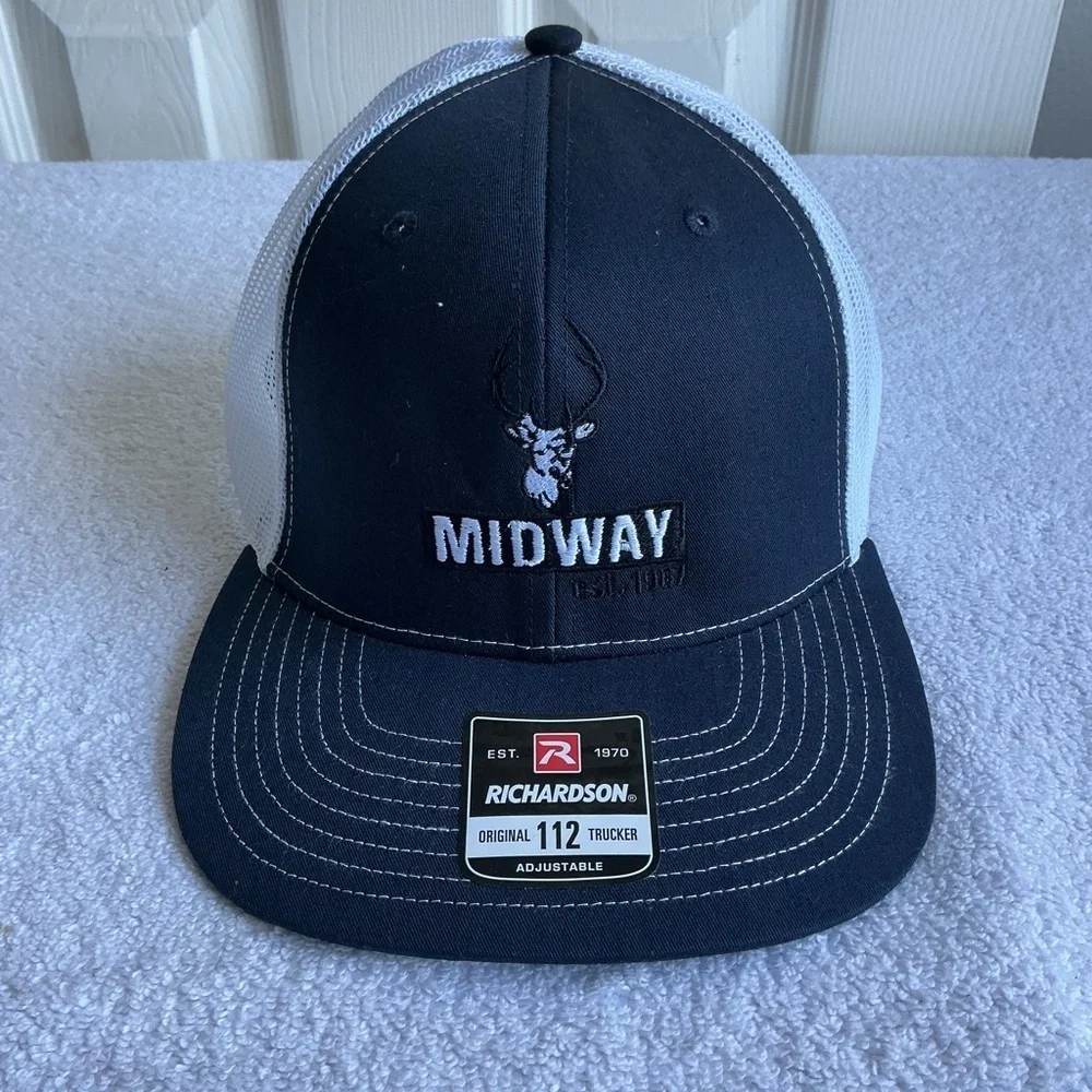 Richardson Midway Navy and White Trucker Hat